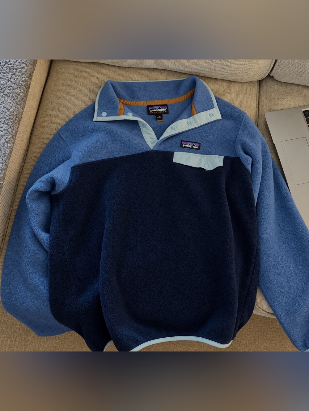 Patagonia Two-Tone Blue Synchilla Snap-T Fleece Pullover